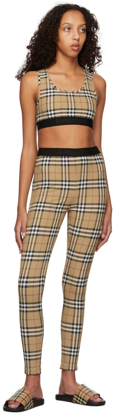 burberry belvoir leggings|Beige Vintage Check Belvoir Leggings by Burberry on Sale.